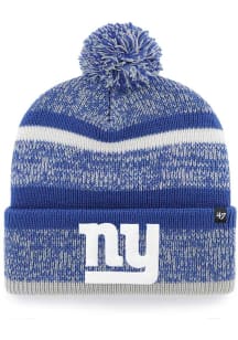 47 New York Giants Blue Northward Cuff Pom Mens Knit Hat