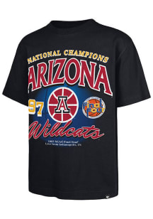 47 Arizona Wildcats Navy Blue 1997 Basketball National Champions Foundation Short Sleeve Fashion T..