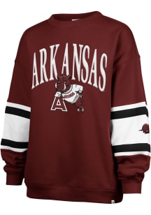 47 Arkansas Razorbacks Womens Crimson Steadfast Crew Sweatshirt