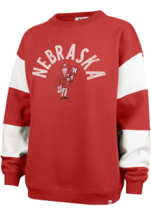47 Nebraska Cornhuskers Womens Scarlet Red Eephus Crew Sweatshirt