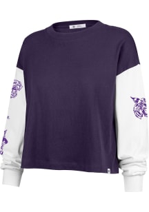 47 K-State Wildcats Womens Purple Badge Sydney LS Tee
