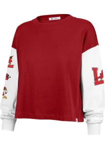 47 Louisville Cardinals Womens Red Badge Sydney LS Tee