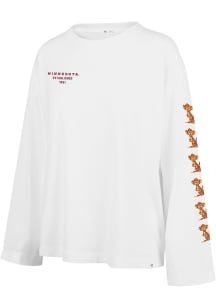 47 Minnesota Golden Gophers Womens White Ditto LS Tee