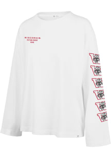 47 Wisconsin Badgers Womens White Ditto LS Tee