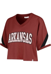 47 Arkansas Razorbacks Womens Crimson Geo Short Sleeve T-Shirt