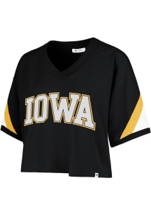 47 Iowa Hawkeyes Womens Black Geo Short Sleeve T-Shirt