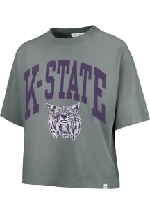 47 K-State Wildcats Womens Grey Shale Montauk Short Sleeve T-Shirt