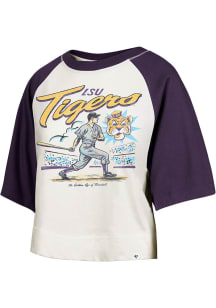47 LSU Tigers Womens Ivory Raglan Short Sleeve T-Shirt