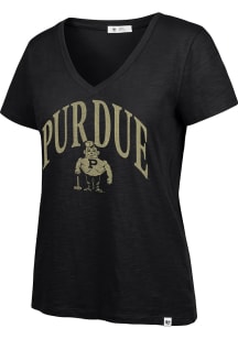 47 Purdue Boilermakers Womens Black Tried and True Short Sleeve T-Shirt