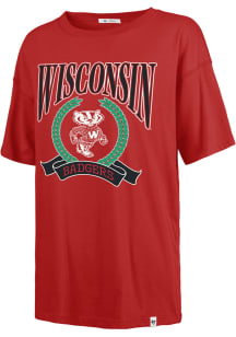 47 Wisconsin Badgers Womens Red Flaunt Short Sleeve T-Shirt