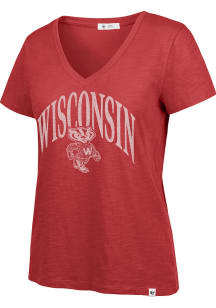 47 Wisconsin Badgers Womens Red Tried and True Short Sleeve T-Shirt