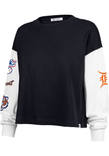 47 Detroit Tigers Womens Navy Blue Badge Sydney LS Tee