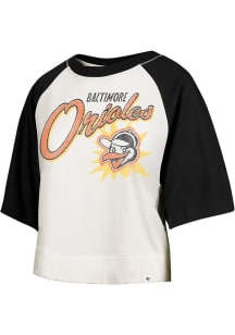 47 Baltimore Orioles Womens White Flare Raglan Short Sleeve T-Shirt