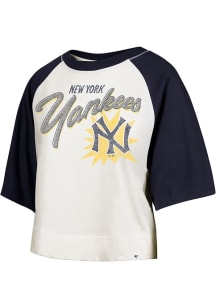 47 New York Yankees Womens White Flare Raglan Short Sleeve T-Shirt