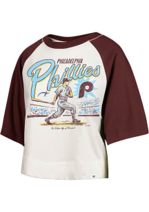 47 Philadelphia Phillies Womens White Flare Raglan Short Sleeve T-Shirt