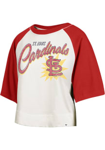 47 St Louis Cardinals Womens White Flare Raglan Short Sleeve T-Shirt