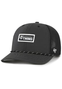 47 Minnesota Twins Rumble Rope Trucker Adjustable Hat - Black