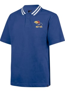 47 Kansas Jayhawks Mens Blue Knox Rugby Short Sleeve Polo