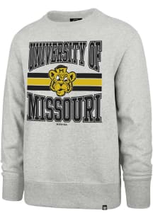 47 Missouri Tigers Mens Ash Letters Headline Long Sleeve Crew Sweatshirt