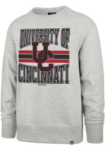 47 Cincinnati Bearcats Mens Grey Letters Headline Long Sleeve Crew Sweatshirt