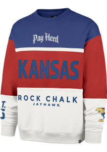 47 Kansas Jayhawks Mens Red On Five Maximalist Long Sleeve Crew Sweatshirt