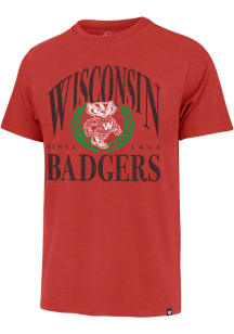 47 Wisconsin Badgers Red Pitchout Franklin Short Sleeve Fashion T Shirt