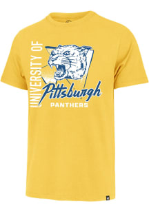 47 Pitt Panthers Gold Side Arm Franklin Short Sleeve Fashion T Shirt