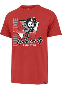 47 Ohio State Buckeyes Red Side Arm Franklin Short Sleeve Fashion T Shirt