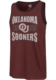 47 Oklahoma Sooners Mens Crimson Upload Franklin Short Sleeve Tank Top