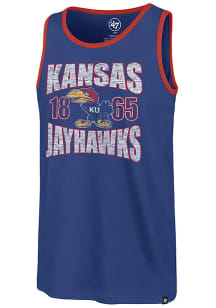 47 Kansas Jayhawks Mens Light Blue Upload Franklin Short Sleeve Tank Top