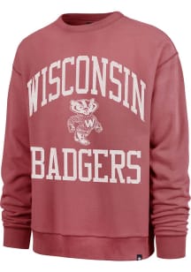 47 Wisconsin Badgers Mens Red Wave Rider River Long Sleeve Crew Sweatshirt
