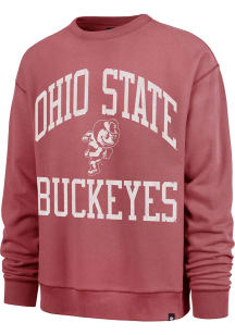 47 Ohio State Buckeyes Mens Red Wave Rider River Long Sleeve Crew Sweatshirt