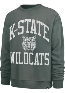 47 K-State Wildcats Mens Dark Grey Wave Rider River Long Sleeve Crew Sweatshirt