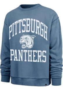 47 Pitt Panthers Mens Blue Wave Rider River Long Sleeve Crew Sweatshirt