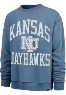 47 Kansas Jayhawks Mens Royal Blue Wave Rider River Long Sleeve Crew Sweatshirt