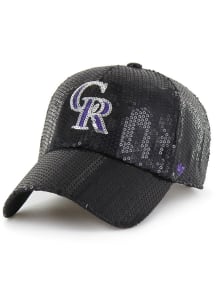 47 Colorado Rockies Black Dazzle Logo Clean Up Womens Adjustable Hat
