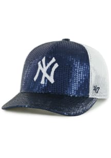 47 New York Yankees Navy Blue Dazzle Trucker Womens Adjustable Hat