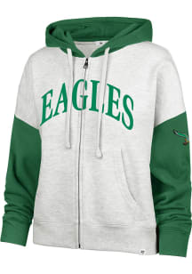 47 Philadelphia Eagles Womens Grey Ripley Long Sleeve Full Zip Jacket