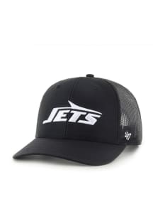 47 New York Jets Strap Trucker Design Adjustable Hat - Black