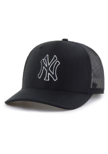 47 New York Yankees Outline Trucker Adjustable Hat - Black