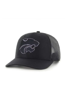 47 K-State Wildcats Outline Trucker Adjustable Hat - Black
