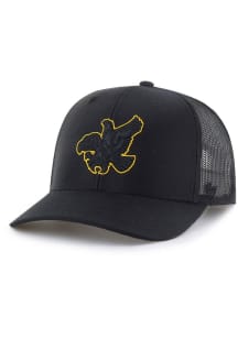 47 Iowa Hawkeyes Outline Trucker Adjustable Hat - Black