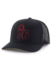 47 Philadelphia 76ers Outline Trucker Adjustable Hat - Black