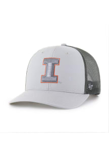 47 Illinois Fighting Illini Outline Trucker Adjustable Hat - Grey