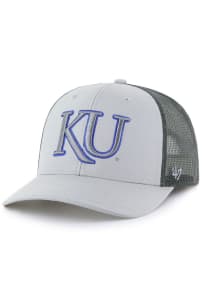47 Kansas Jayhawks Outline Trucker Adjustable Hat - Grey