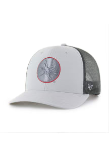 47 Ohio State Buckeyes Outline Trucker Adjustable Hat - Grey