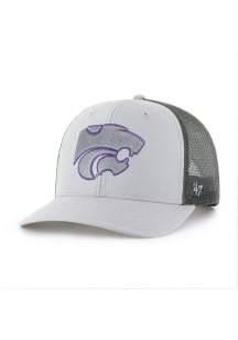47 K-State Wildcats Outline Trucker Adjustable Hat - Grey