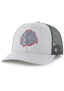 47 Chicago Blackhawks Outline Trucker Adjustable Hat - Grey