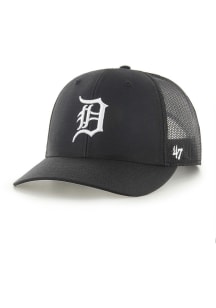 47 Detroit Tigers White Logo Trucker Adjustable Hat - Black