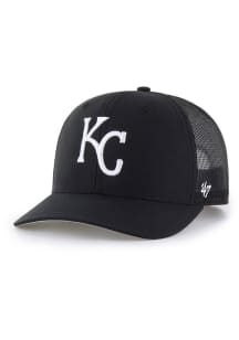 47 Kansas City Royals White Logo Trucker Adjustable Hat - Black